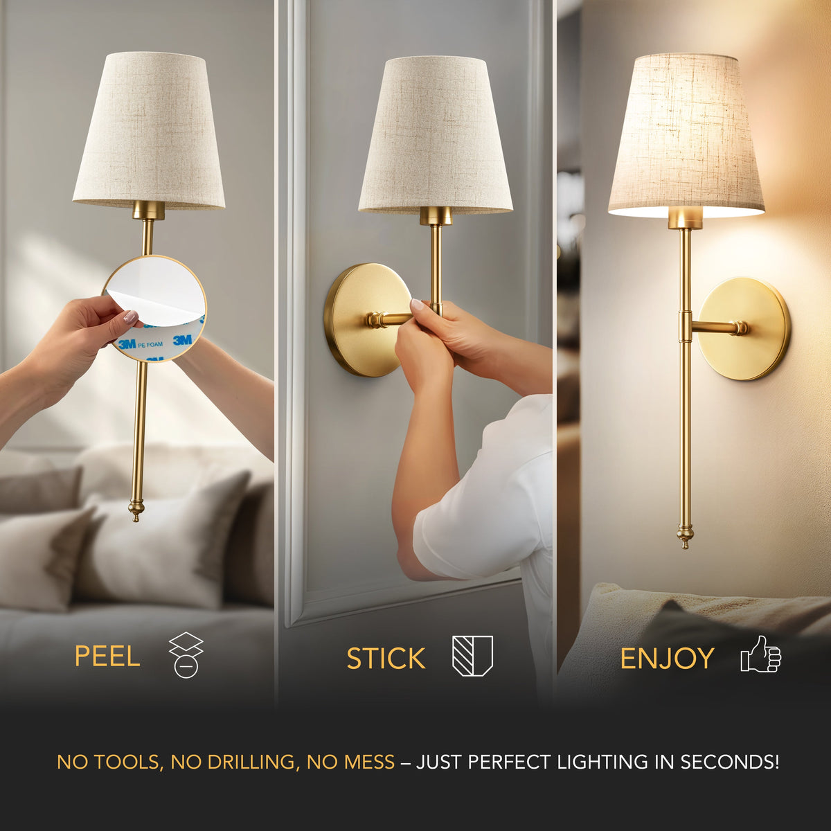 WIRELESS SAND WALL SCONCES (SET OF 2)